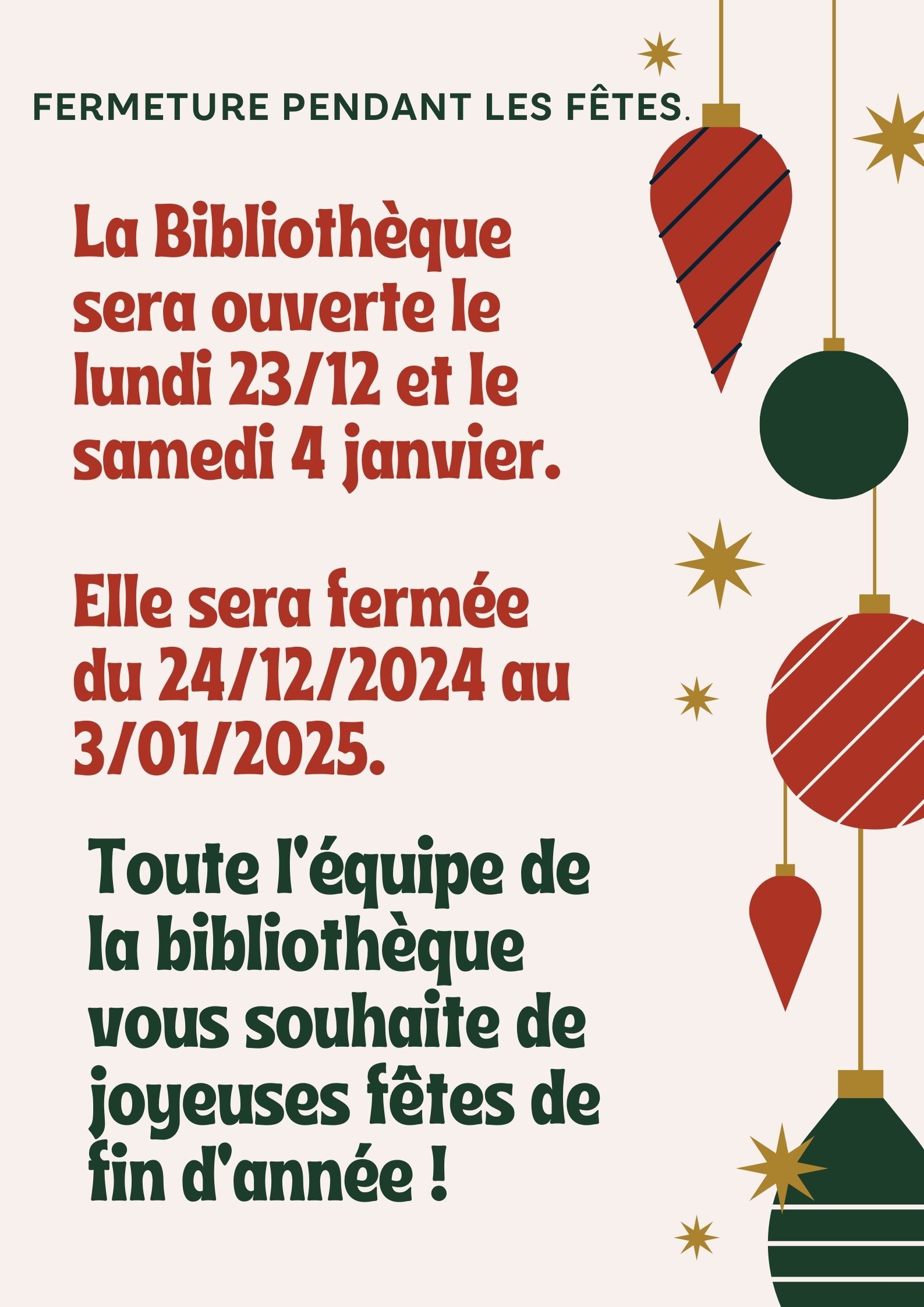 FERMETURES BIBLIOTHEQUE