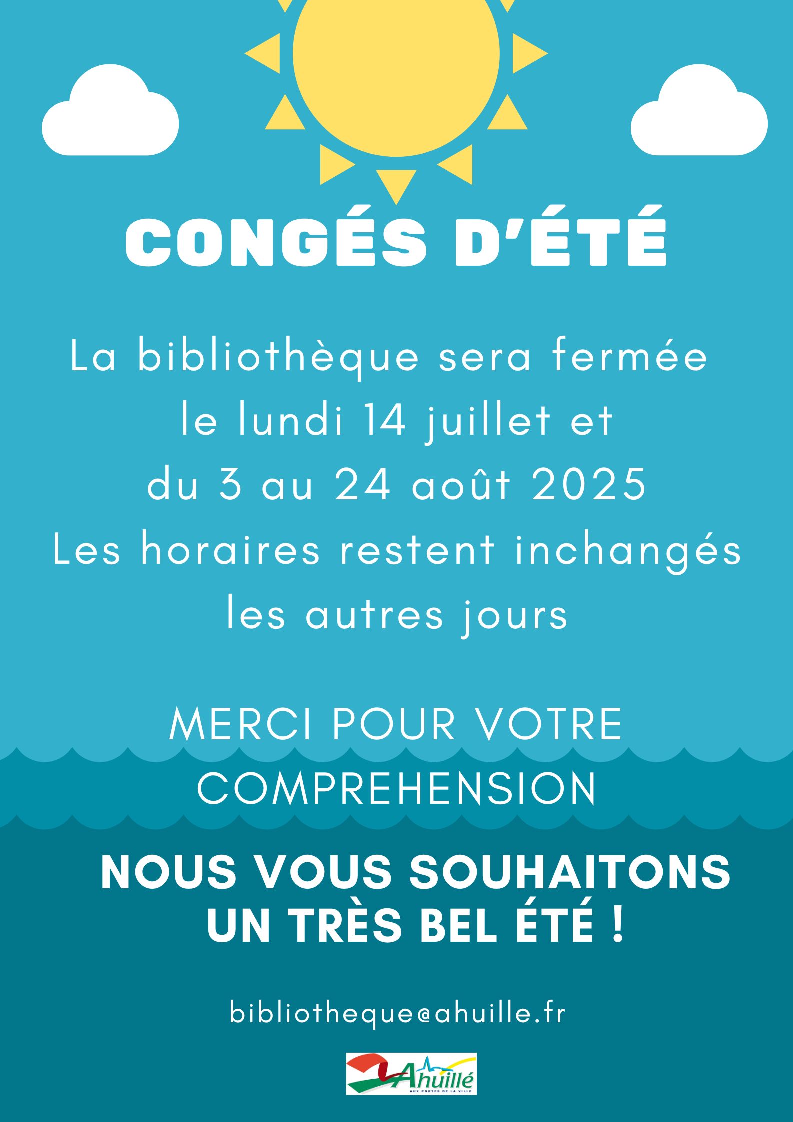 Fermetures estivales Bibliothèque